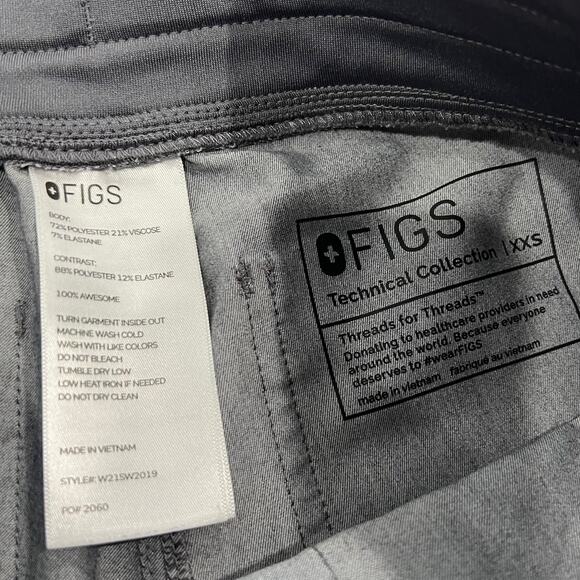 Figs Yola Skinny Scrub Pants XXS in Graphite Gray - Picture 4 of 4
